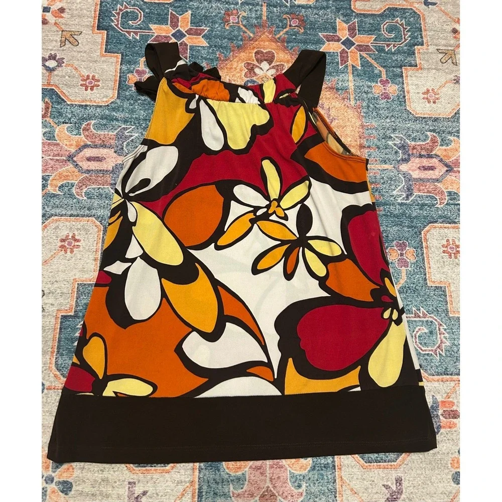 AB small Y2K orange brown retro dopamine‎ Phoebe going out stretch top blouse - Picture 9 of 9